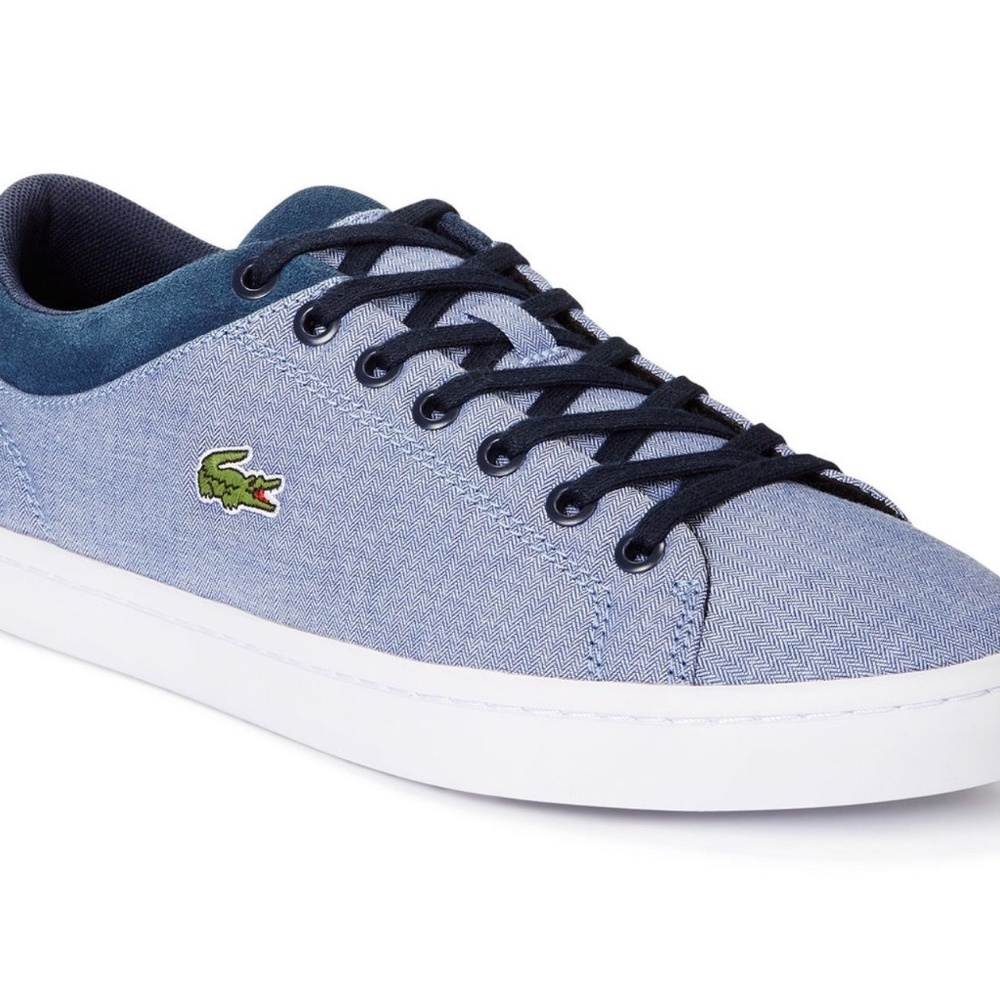 Lacoste Canvas Straightset Lace-Up Sneakers - Picture 2 of 4